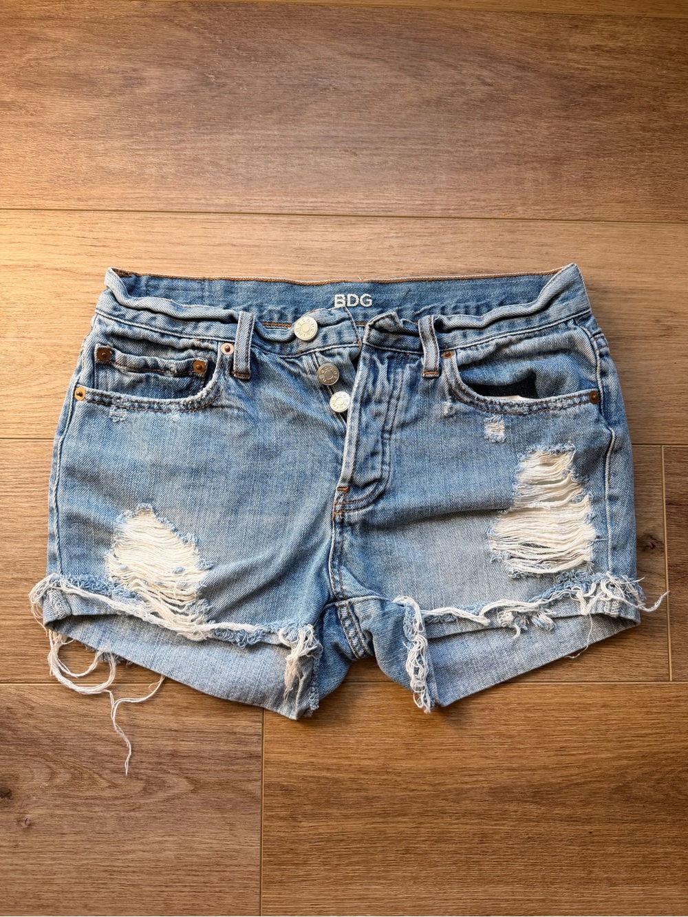 BDG Tomgirl Distressed Denim Shorts